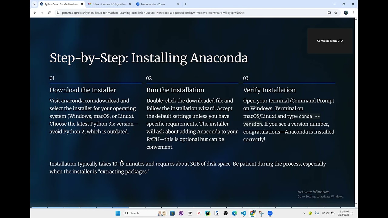 PYTHON SET UP FOR MACHINE LEARNING 1