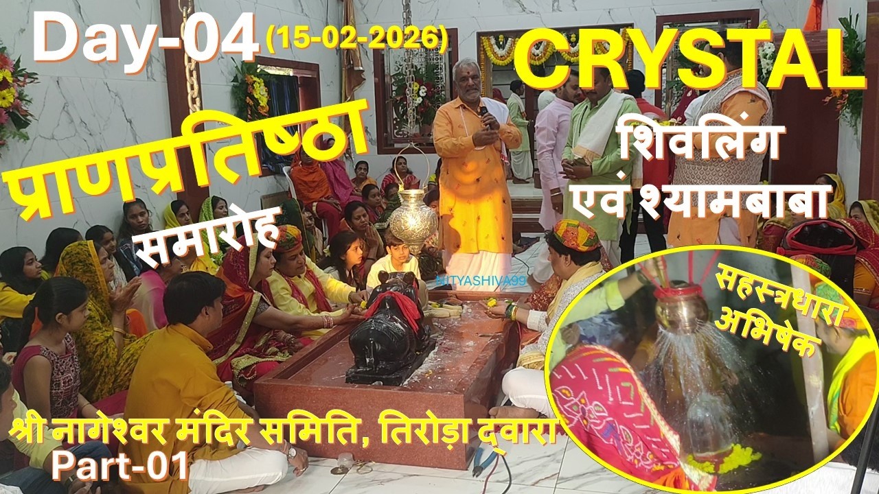Day-04 CRYSTAL Shivling सहस्त्रधारा अभिषेक एवं श्यामबाबा प्राणप्रतिष्ठा समारोह |श्री नागेश्वर मंदिर
