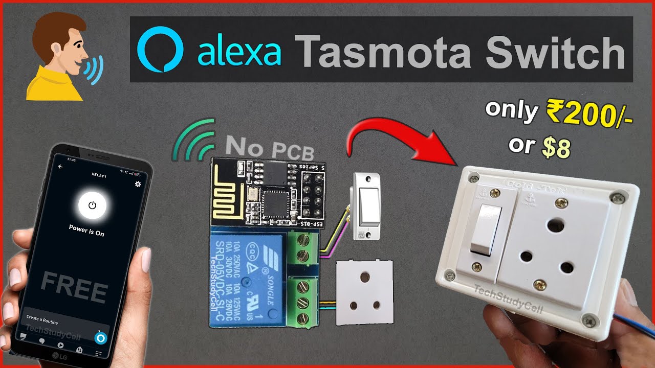 Home Automation using ESP01 ESP8266 Tasmota Alexa control Relay - IoT Project 2025