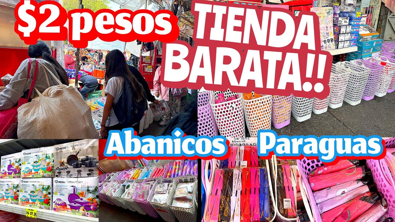 Tienda BARATA en PEÑA 😱 Mercancia a $2 PESOS | Paraguas, Abanicos, Cocina, Sartenes....
