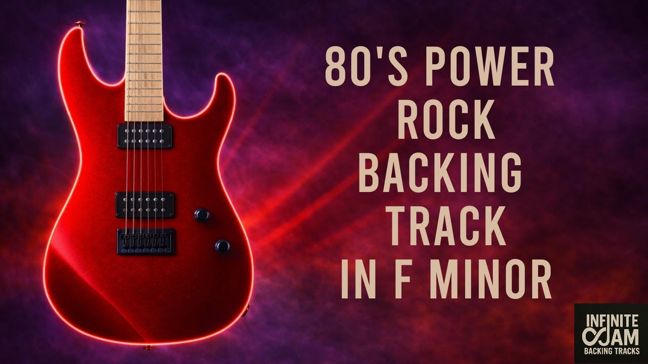 80's Power Rock Backing Track in F Minor - Guitar Jam 95BPM