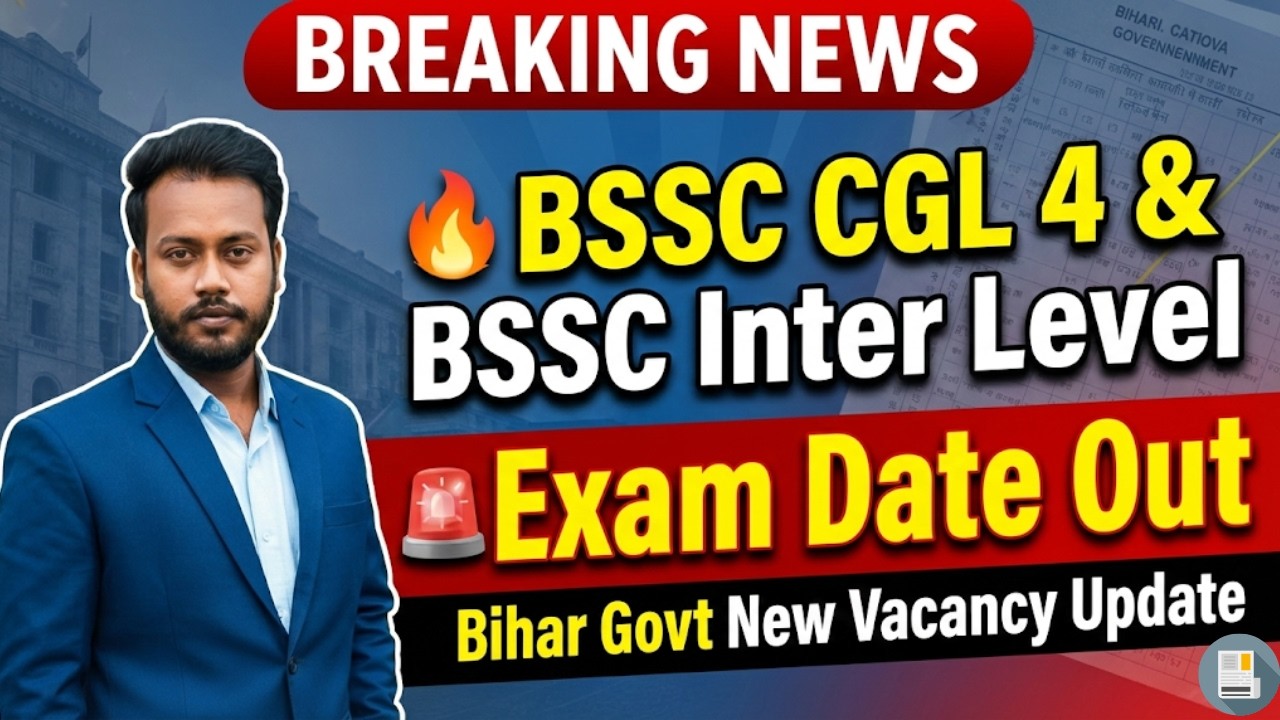 BSSC Exam Calendar 2026 Out | 23175 Inter, CGL 4, BSO | Bihar Vacancy Golden Chance