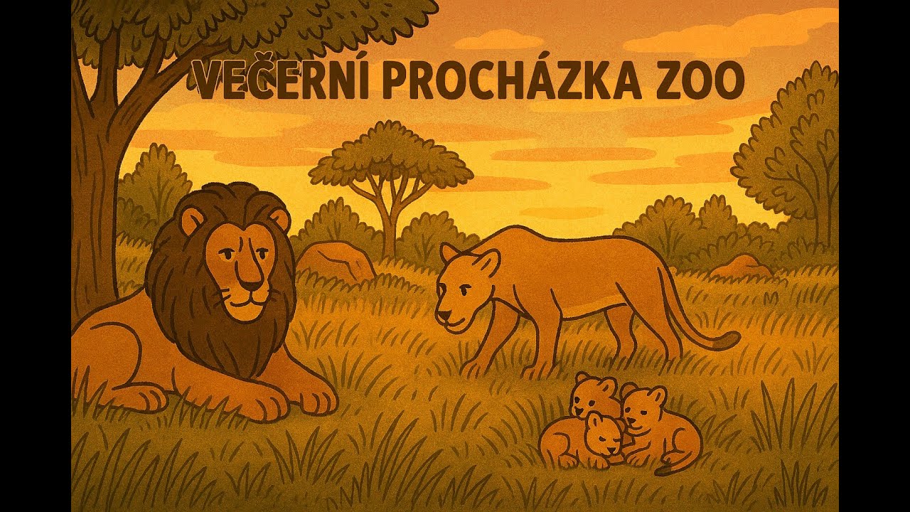 Večern&iacute; proch&aacute;zka zoo &ndash; Usp&aacute;vac&iacute; vypr&aacute;věn&iacute; s kr&aacute;sn&yacute;mi ilustracemi zv&iacute;řat