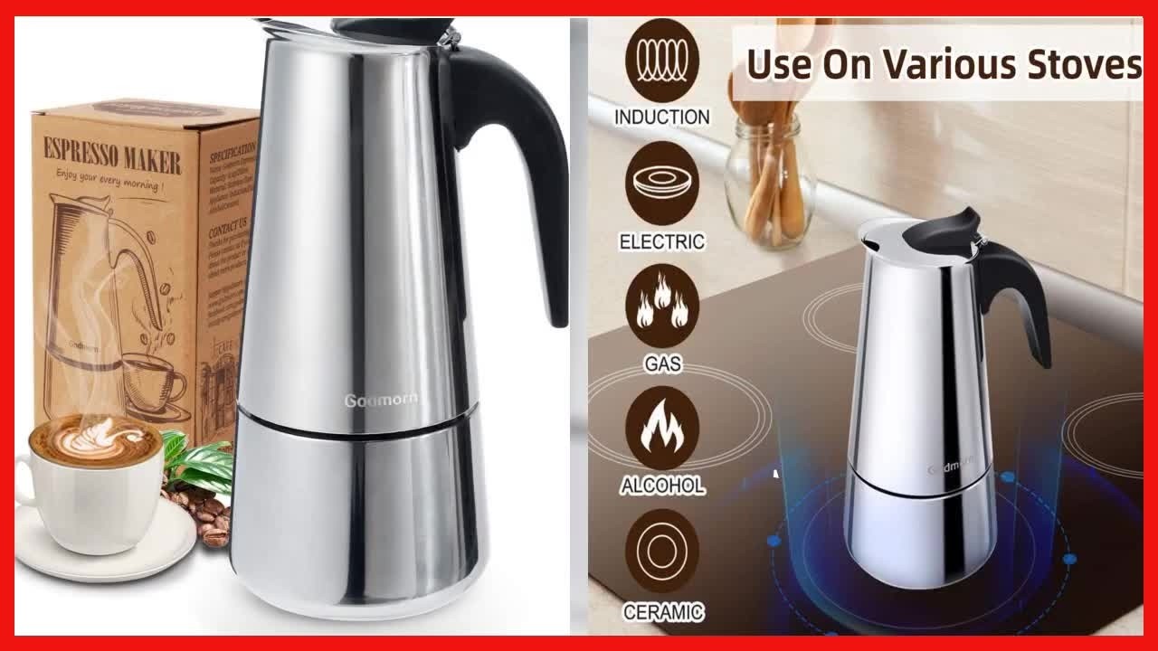 Godmorn Stainless Steel Espresso Maker Durable, Safe, and Perfect for Your Morning Brew