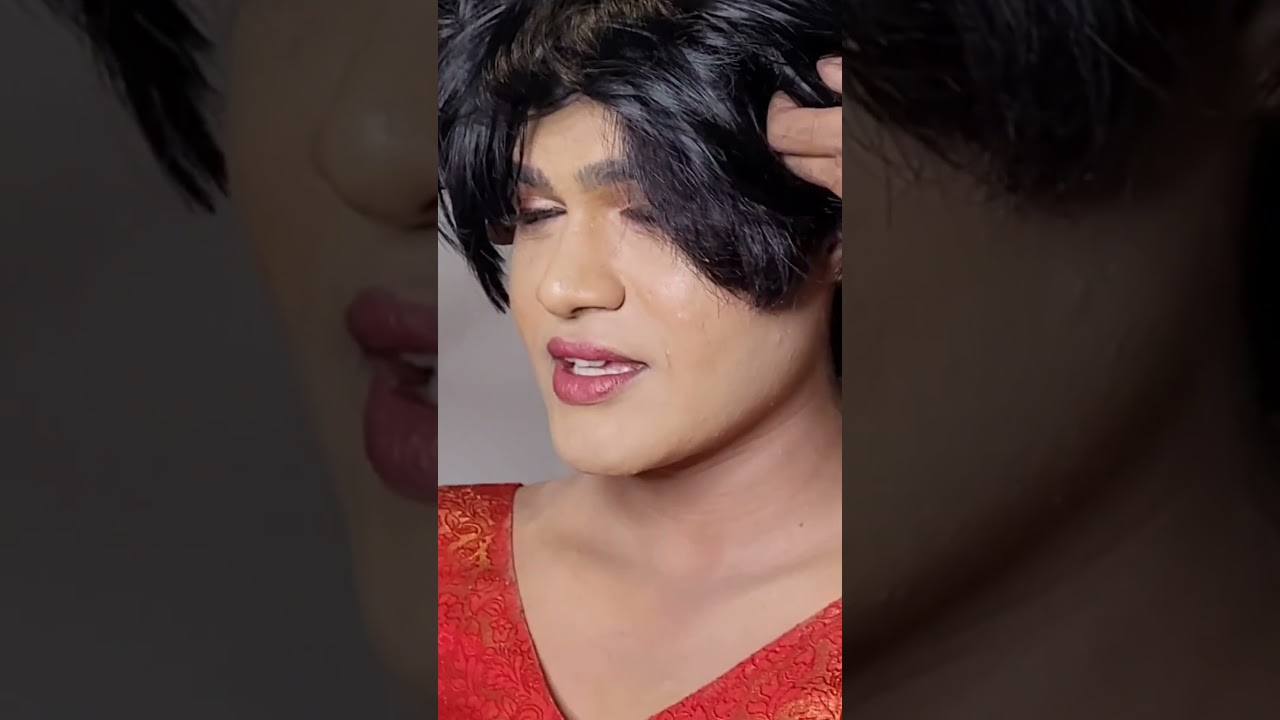 #saree  boy wearing saree with makeup beauty ladygetup #viralvideo #makeup #newreels #aliabhattsaree