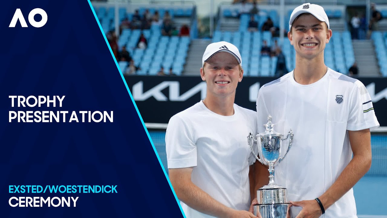 Junior Boys' Doubles Ceremony | Exsted/Woestendick v Brunclik/Frydrych | Australian Open 2024 Final