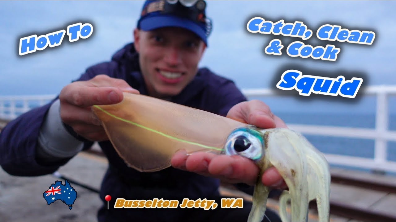 (How To) Catch, Clean & Cook Squid - Busselton Jetty, Western Australia - Squid Fishing