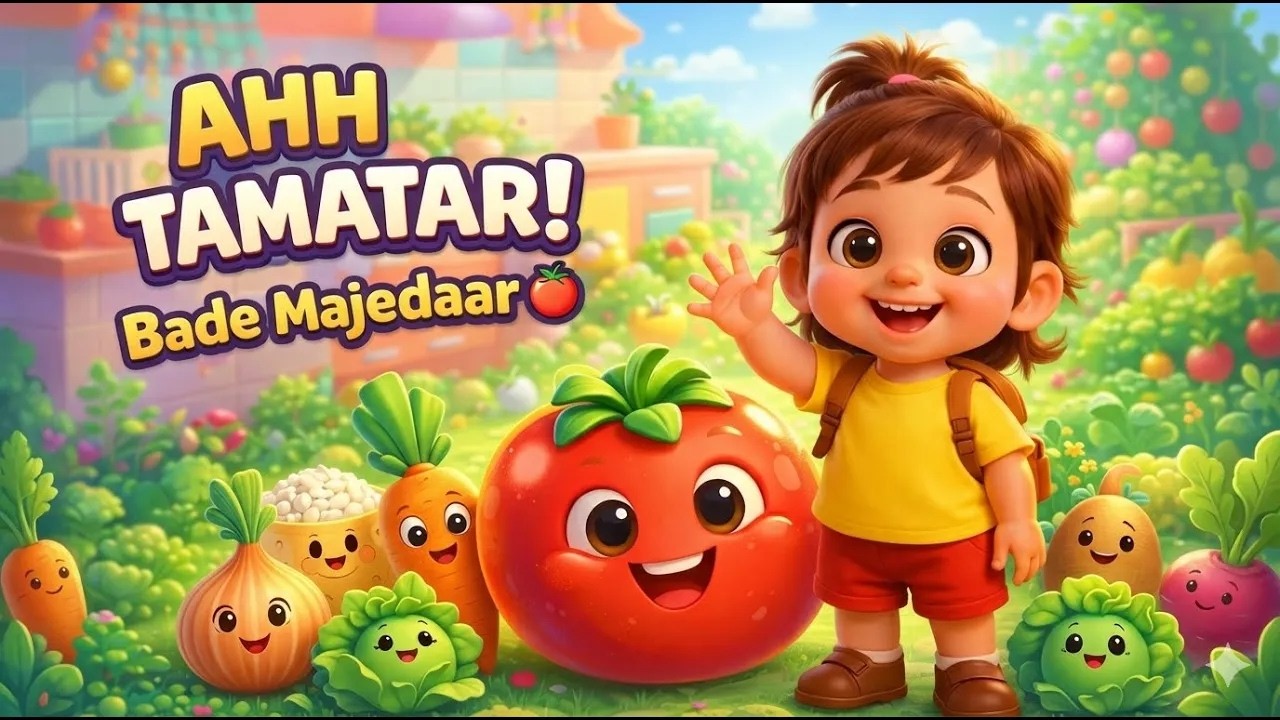 Ahh Tamatar Bade Majedaar 🍅 | Fun Vegetable Song for Kids | Learn with Mira | Nursery Rhymes