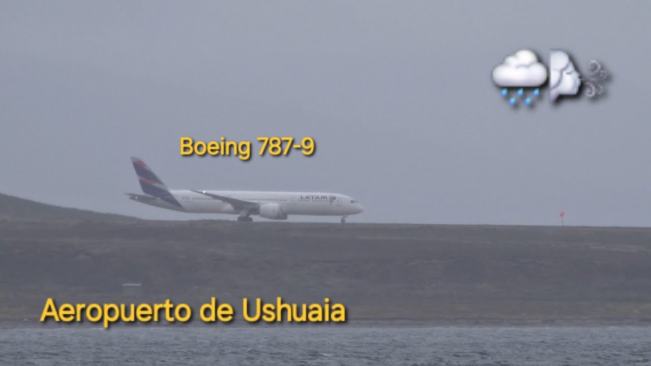 Despegue en Ushuaia de un Boeing 787-9 de @LATAMAirlines_ES Enero 2026