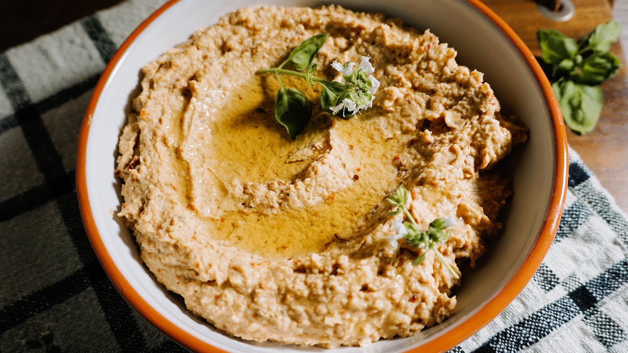 Hummus mit sonnengetrockneten Tomaten selber machen - Kichererbsen Rezept - Natürlich Lecker