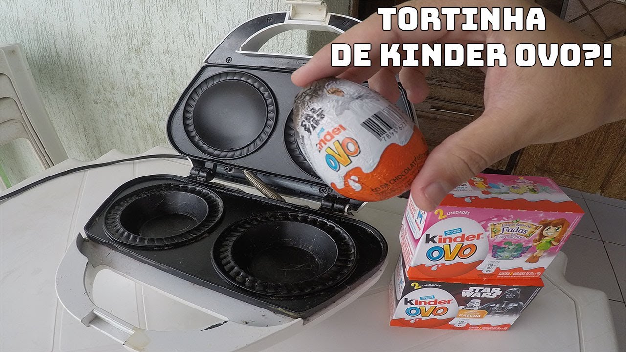 COLOQUEI KINDER OVO NA MÁQUINA DE TORTINHAS E FIZ UMA TORTA DE KINDER OVO?!