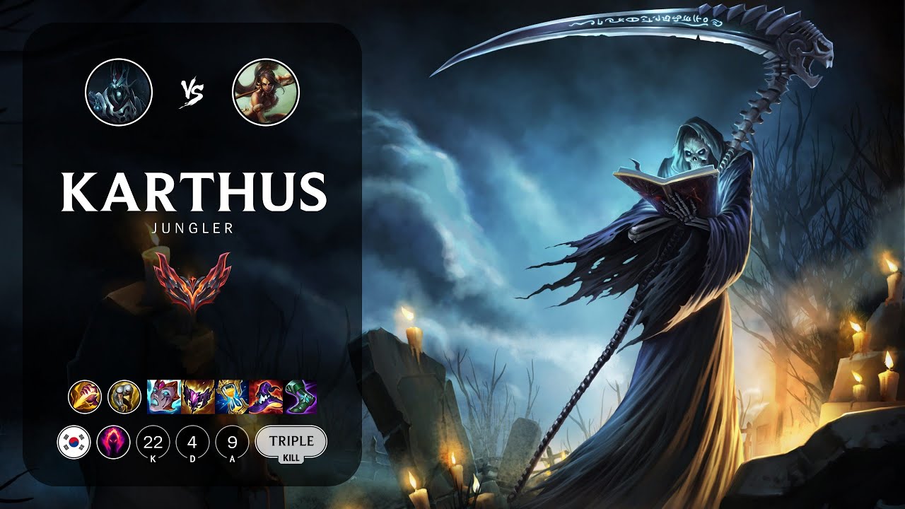 Karthus Jungle vs Nidalee - KR Grandmaster Patch 13.3