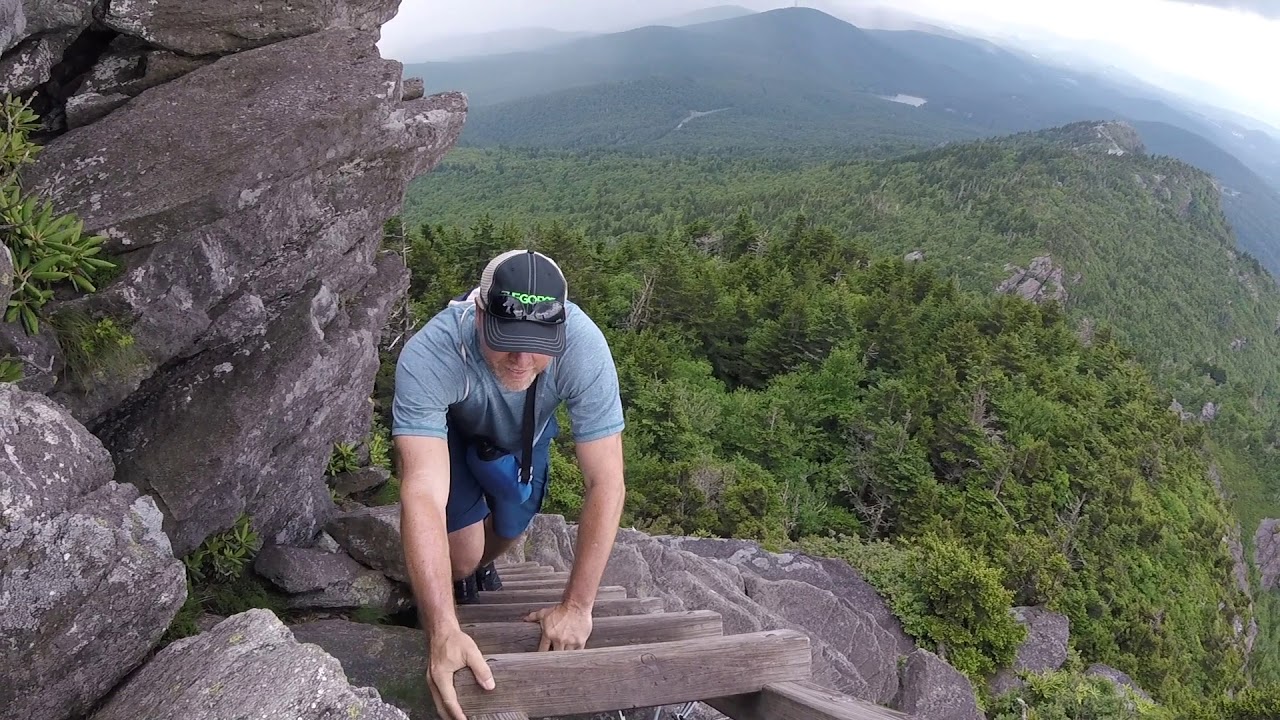 Hiking to the top of Grandfather Mountain, NC