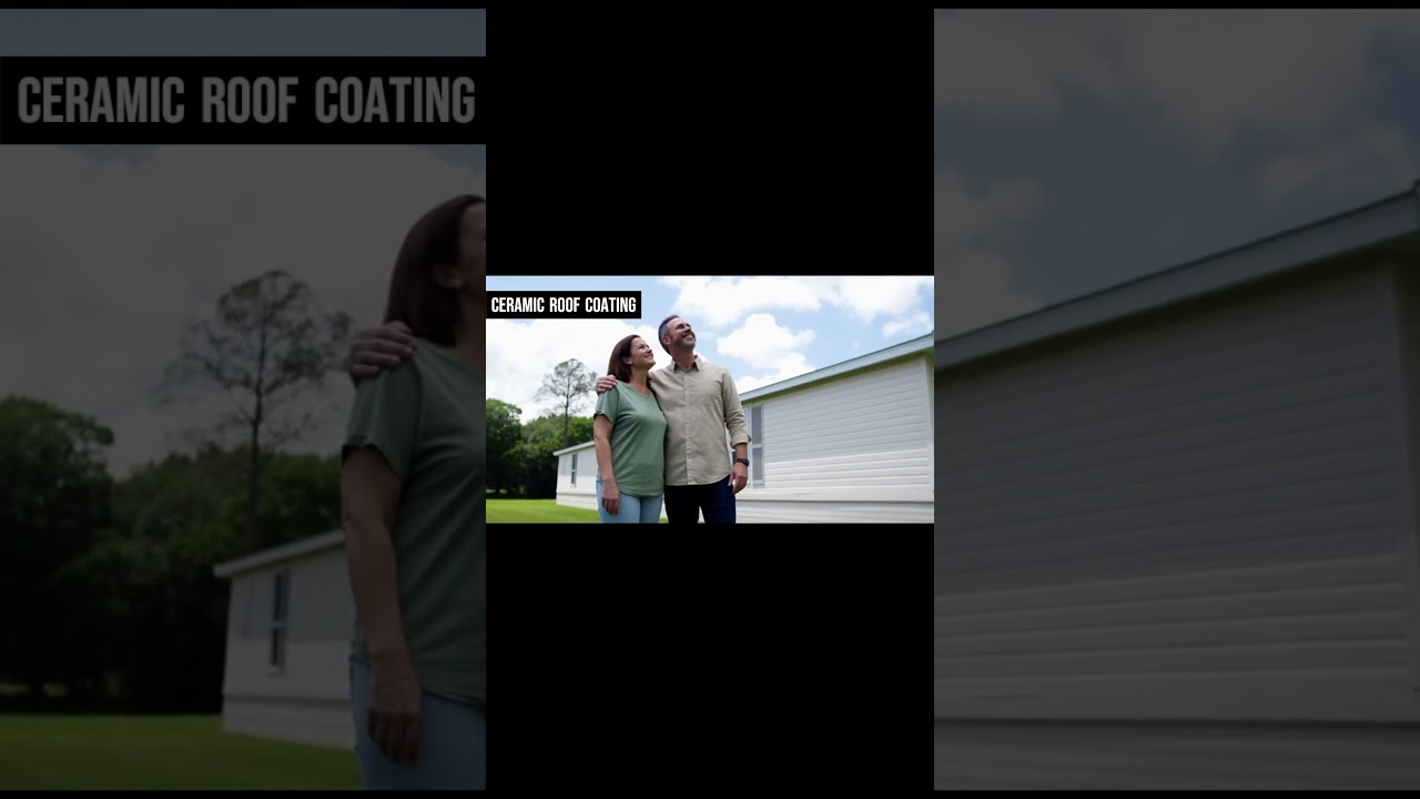 Mobile Home Roof Coating #shorts #mobilehomes #mobilehomeinvesting #mobilehomeremodel #roofcoating