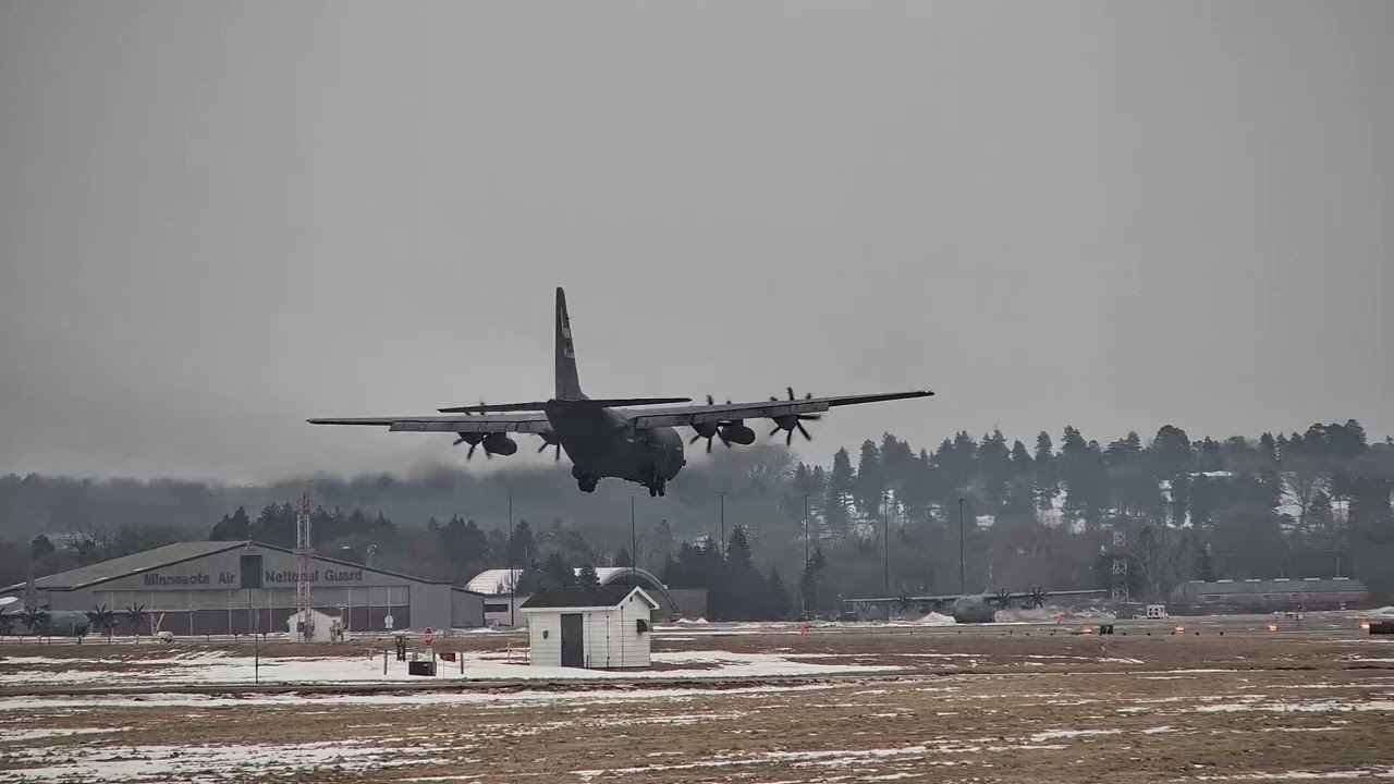 C-130 Overhead Break Tactical Landing on 12L at MSP International Airport