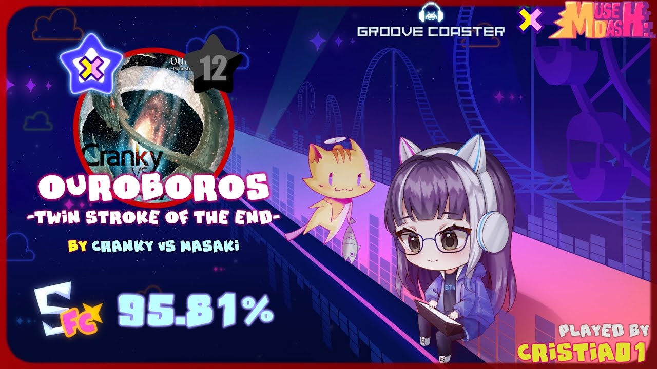 [Muse Dash] Ouroboros -Twin Stroke of the End- Hidden (Lv 12) Full Combo (95.81%)