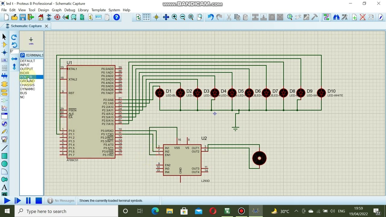 Generating 1 up to 10 sec delay of different colors led using keil and proteus