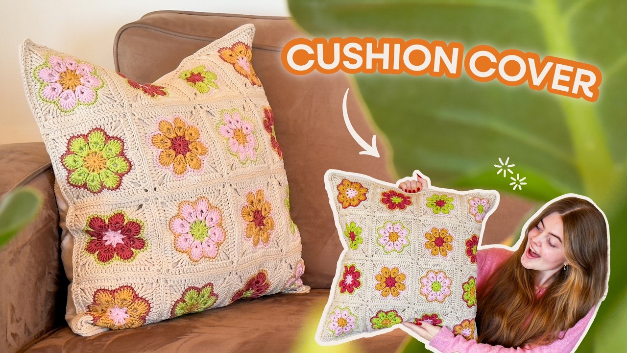 Crochet Pillow/Cushion Cover Tutorial | Easy Granny Square Join