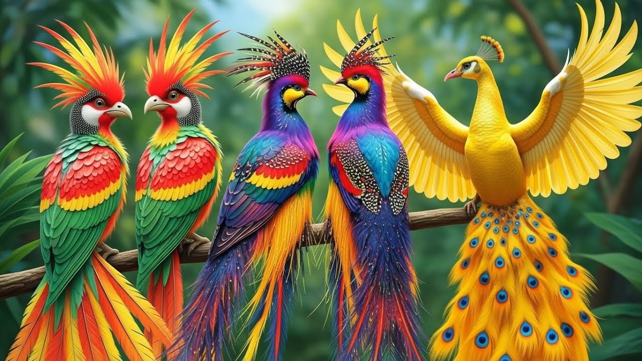 Enjoy 4K Collection of Colorful Paradise Birds | Relaxing Nature Sounds & Soothing Music 🎶🪺🪹🦅