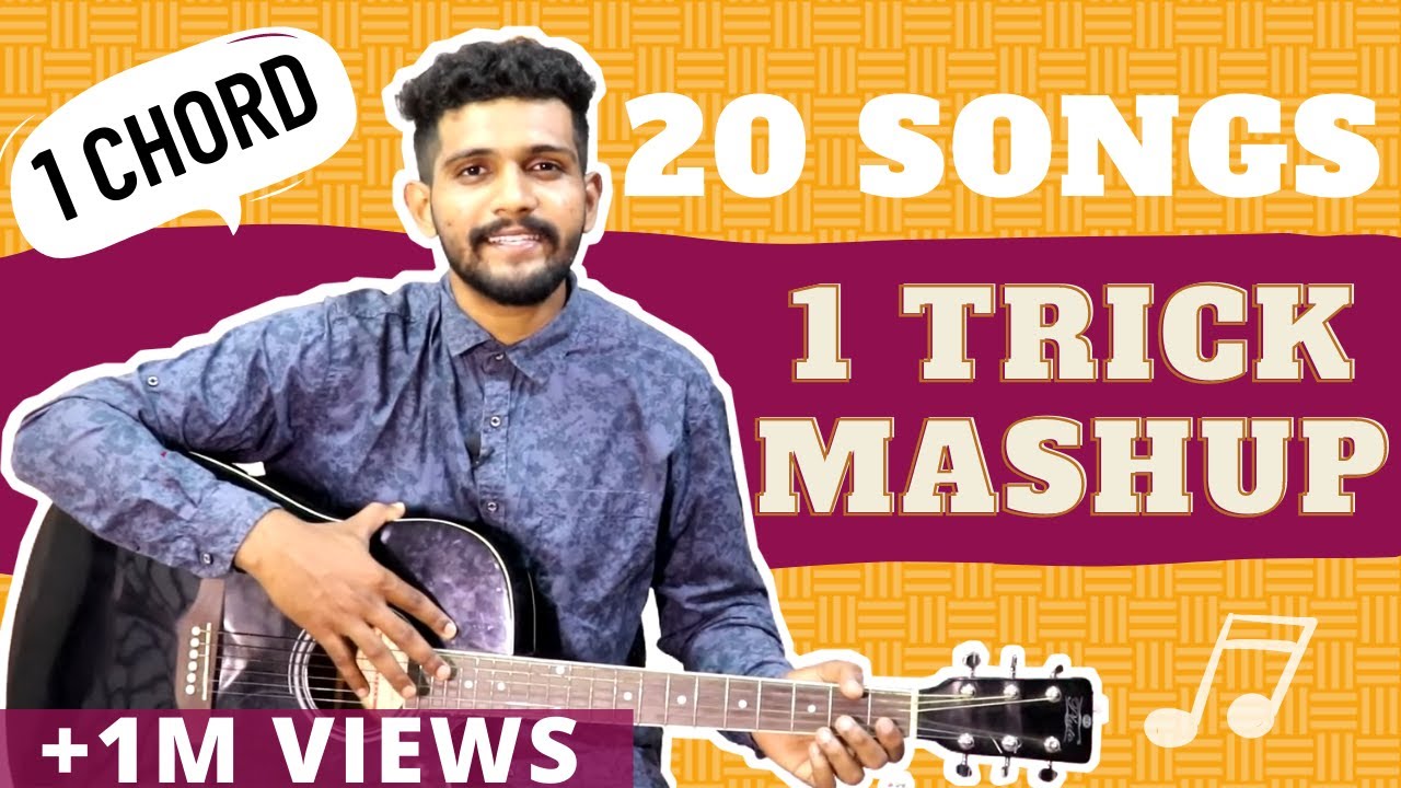 1 Chord / 1 Trick | 20 Guitar songs MASHUP Lesson | Bollywood/Hindi Songs Mashup | One chord