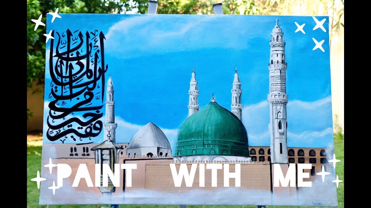 Masjid Nabawi painting 🌙 // acrylic paints