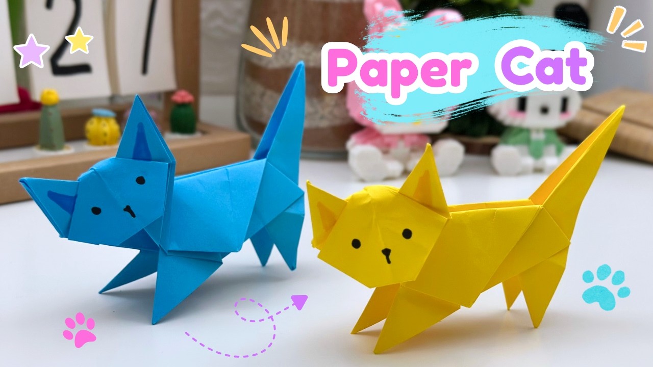 How To Make Easy Paper Cat For Kids / Nursery Craft Ideas / Paper Craft Easy / KIDS crafts