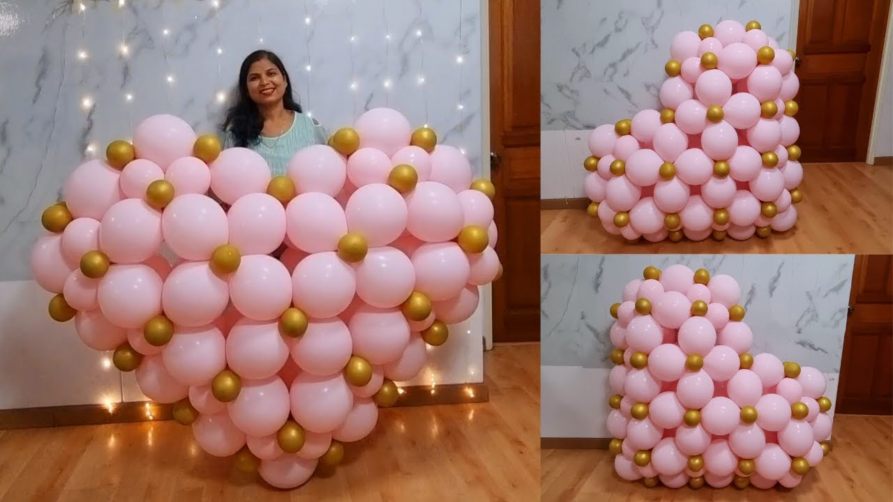 How to make 3D link balloon Heart | How to make puffy balloon heart | Balloon Heart decoration ideas