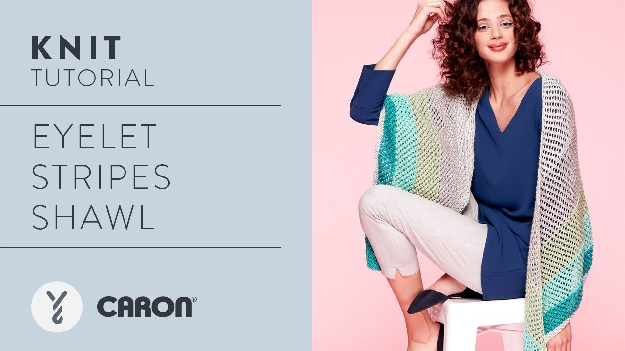 Eyelet Stripes Shawl Knitting Pattern Tutorial