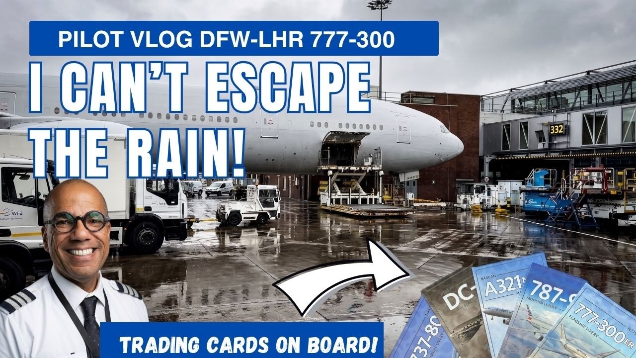 Впервые за год сажаю 777-300! Влог пилота DFW-LHR... коллекционные карточки на борту!