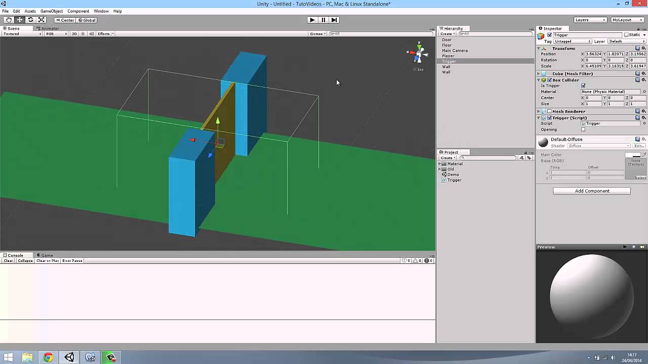 Unity 4 - Ouverture de porte automatique