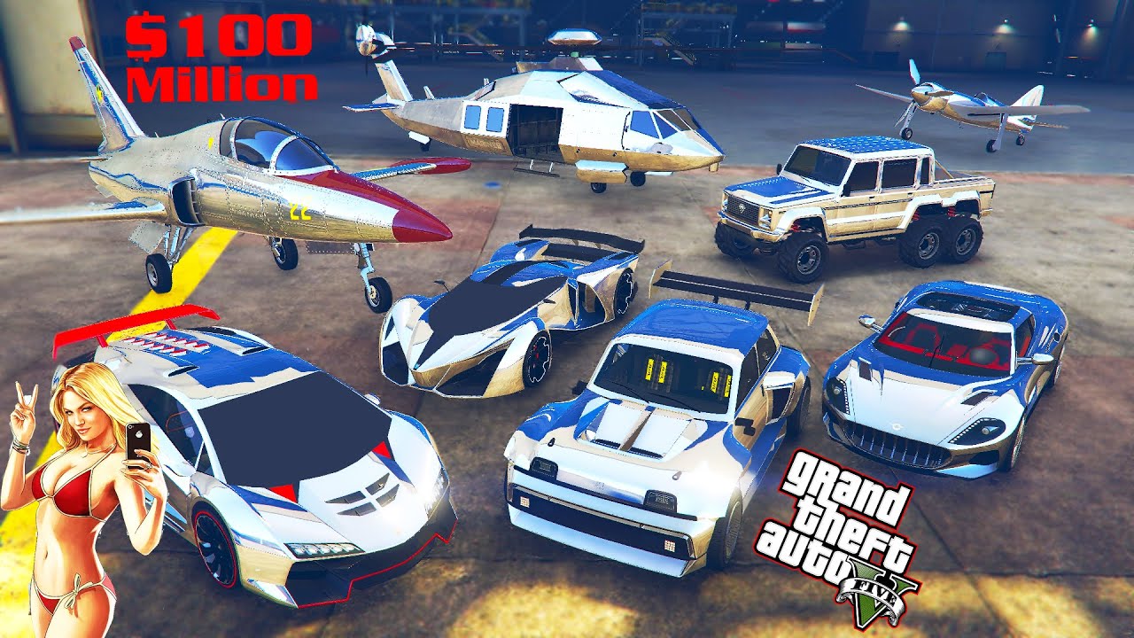 GTA -V Stealing CHROME Supercars with Michael ! (Real life cars #175