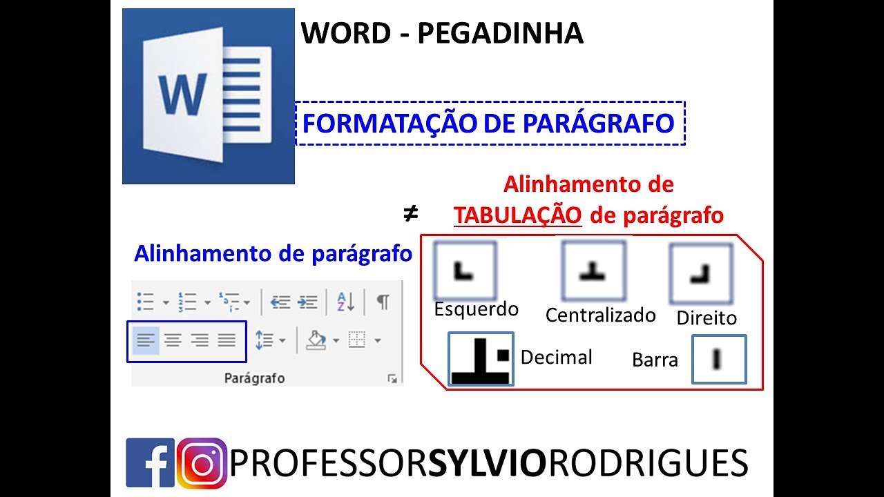 WORD - Alinhamento de parágrafo x tabulação
