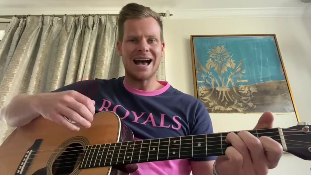 Cricketer Steve Smith Playing Guitar and Singing