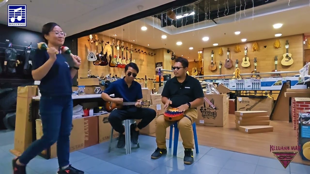Sound Test Mahalo Tenor Ukulele & Lap Top Cajon_Cover Song Keluang Man