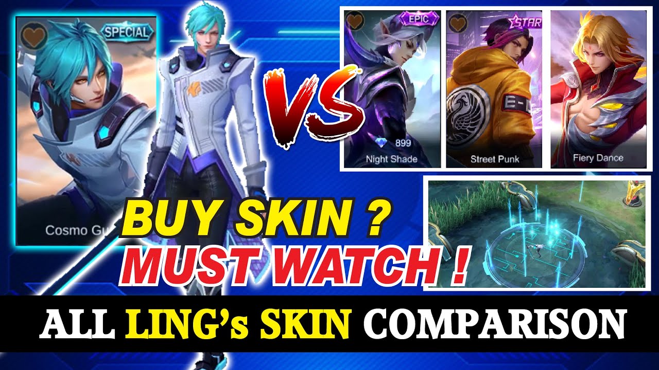 LING SKIN Comparison | LING COSMO GUARD RELEASE DATE New Skin Effect | Upcoming Skin Mobile Legends