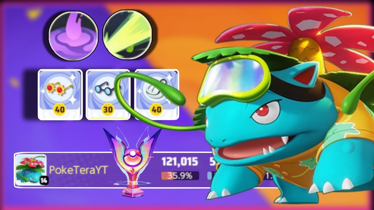 Snipinosaur is back now 121k+ Damege in Pokémon Unite Master Rank | Venusaur Solar Beam | PokeTeraYT