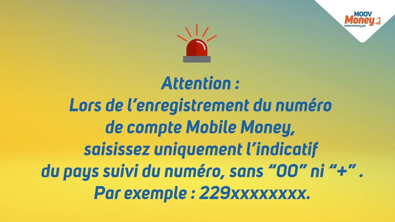 Comment enregistrer le compte du destinataire ?