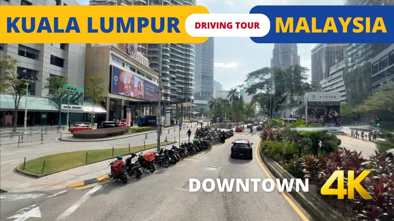 KUALA LUMPUR 4K 🇲🇾 DRIVING AROUND KLCC by bus | Jalan Ampang Street