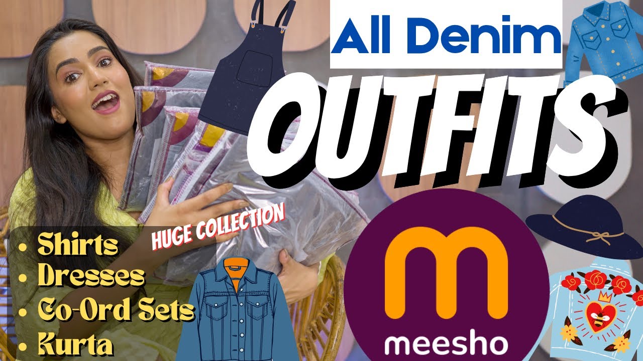 All *DENIM* fabric outfits from MEESHO | Coord set-bottom-Shirt-Kurti &Much more | Tryon | gimaashi