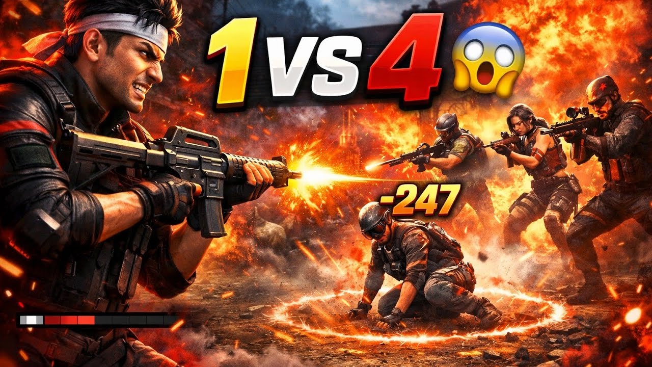 1vs4 BR Rank Clutch 😱 Solo vs Squad | Free Fire