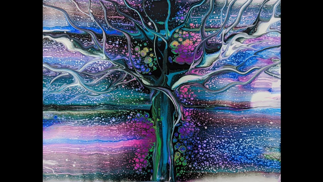 #105 AMAZING TREE SWIPE #10 | FLUID ART | FANTASY LANDSCAPE