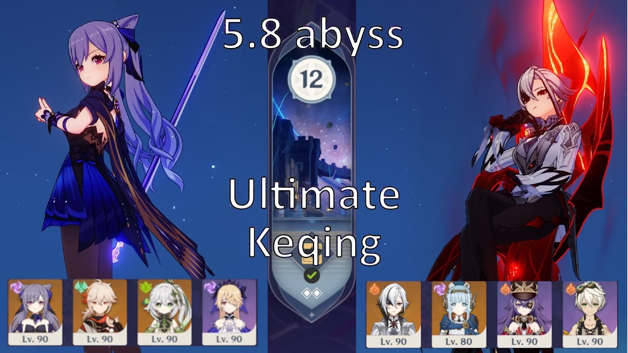5.8 abyss Keqing aggravate | Arlecchino overload