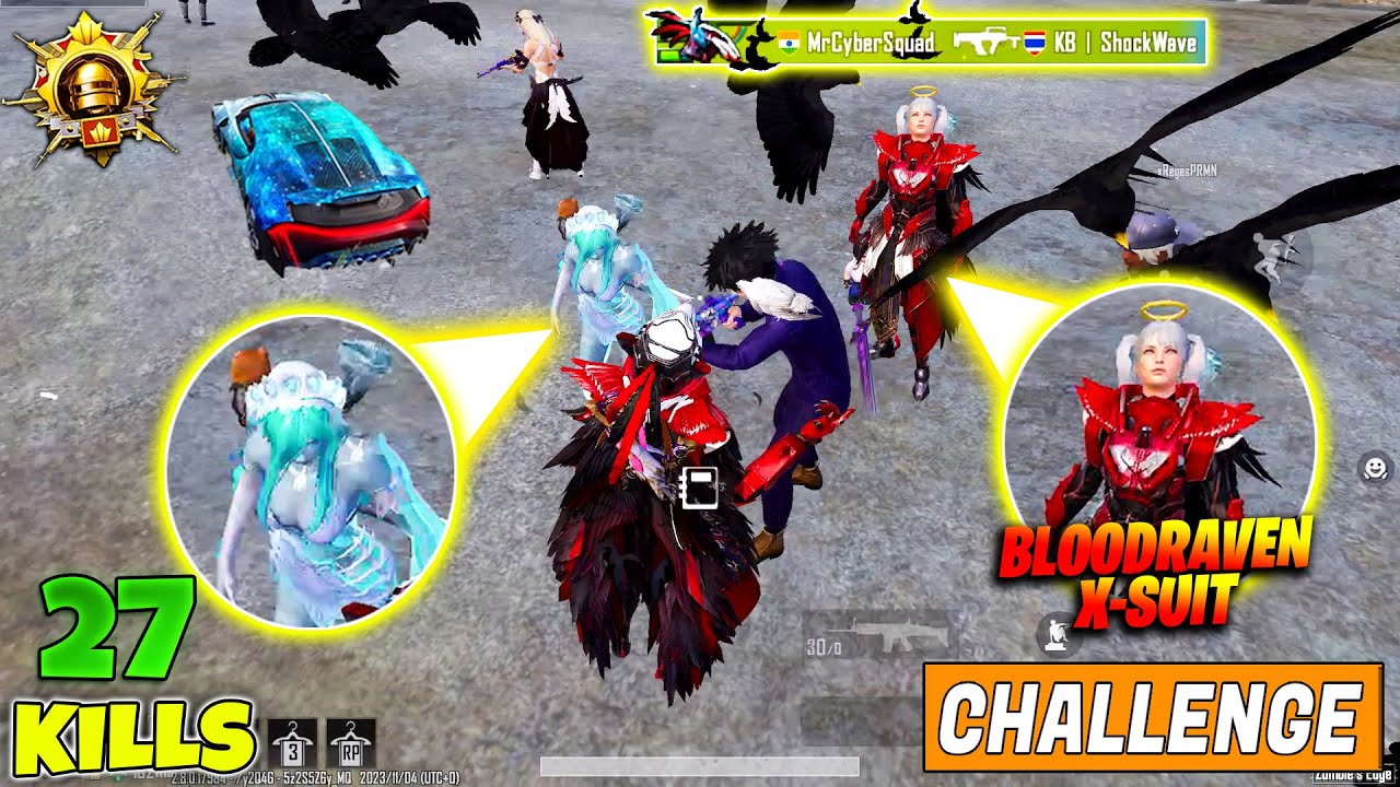 😱 OMG !! THIS IS IMPOSSIBLE MAX BLOODRAVEN & DEAD QUEEN SET CHALLENGE ME & BLOODRAVEN X-SUIT IN BGMI