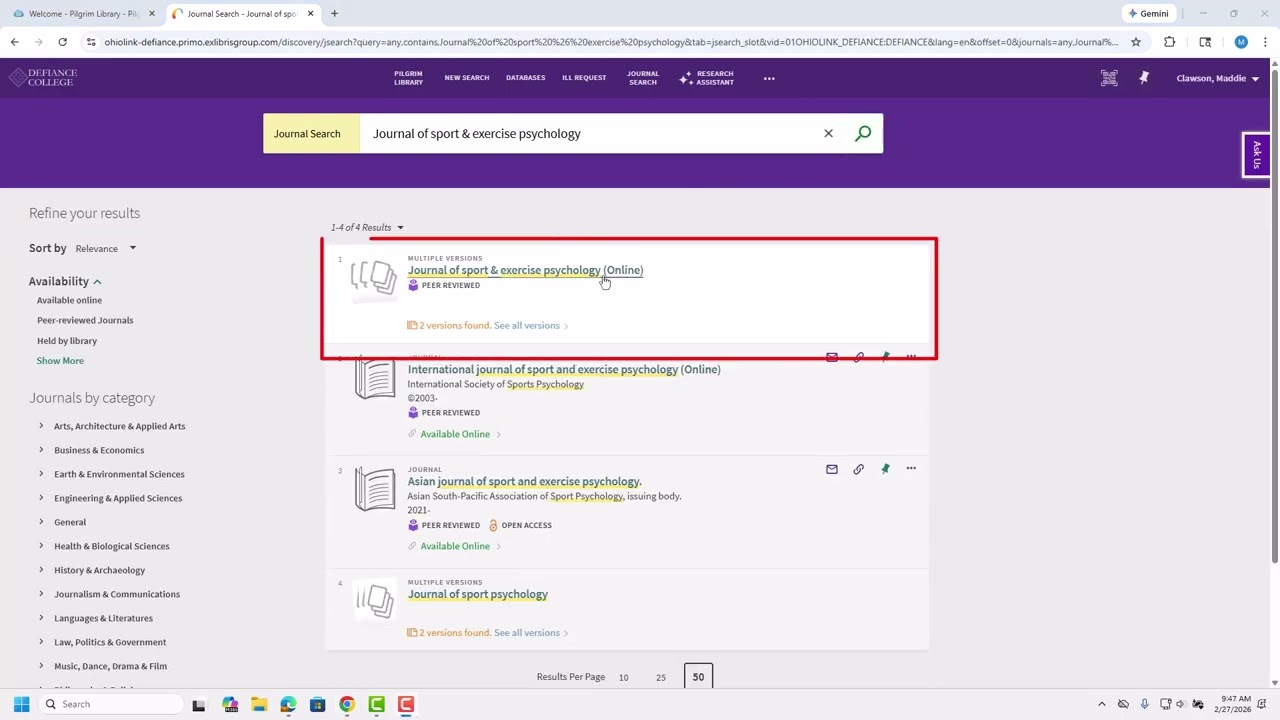 Journal Search Tutorial