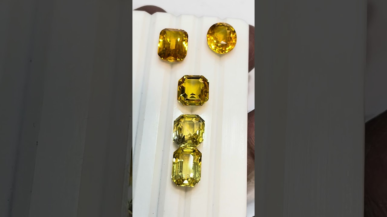 Ceylon Yellow Sapphires Available For Sale 55 Ct 5 Pieces