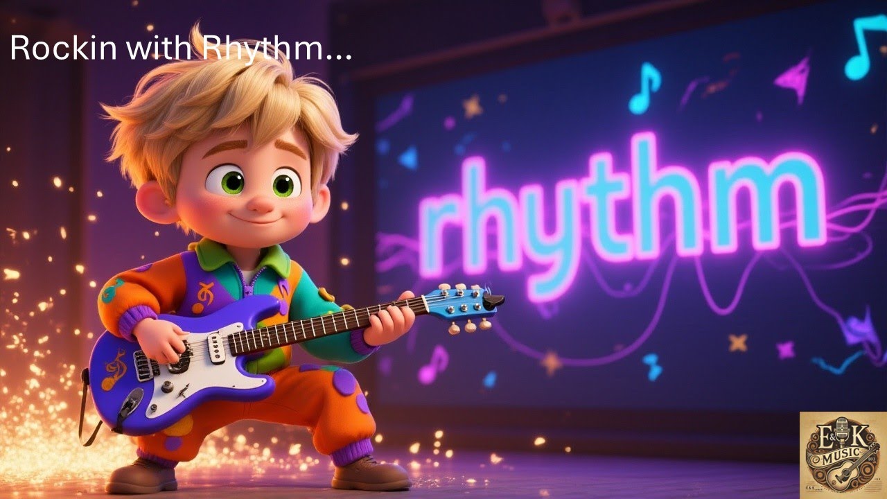 🎸 Rockin’ with Rhythm | Kids Rock Song About Music & Beat 🎶 | E&K Music Studio