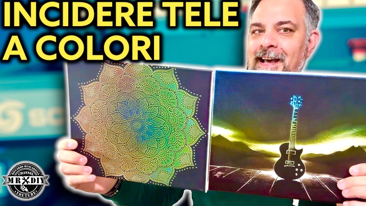 Incisione laser a COLORI sulle tele. Tutorial incisore Sculpfun SF-A9 40W 20W. Laser tela da pittore