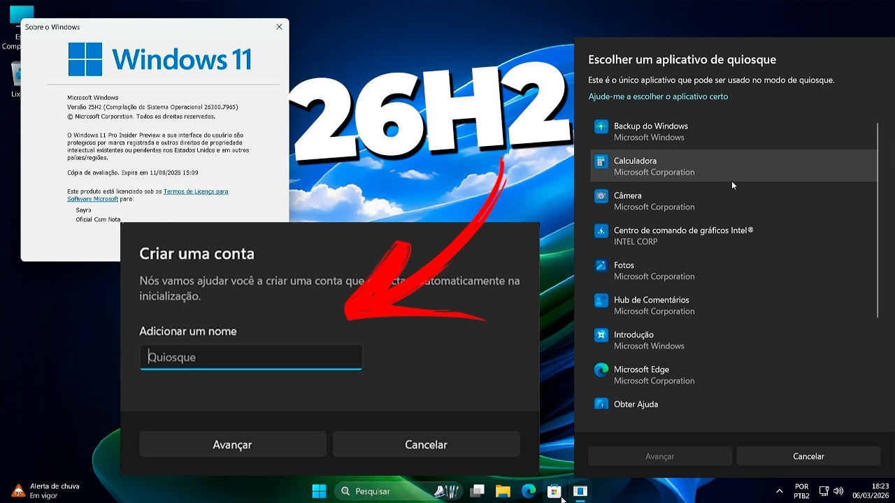 Nova TELA de USUÁRIO! Microsoft FICOU LOUCA com a Nova VERSÃO do Windows 11 26H2!
