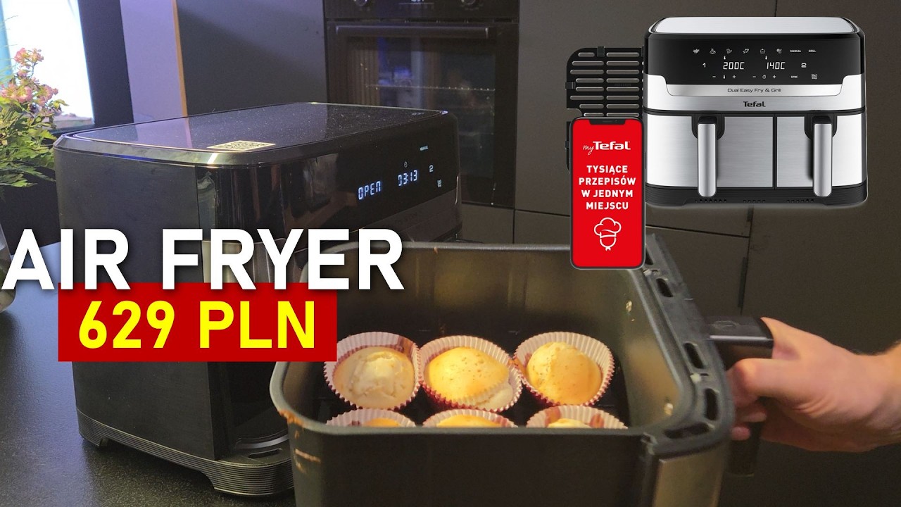 Air Fryer Frytkownica beztłuszczowa TEFAL Dual Easy Fry & Grill EY905D10 8.3l