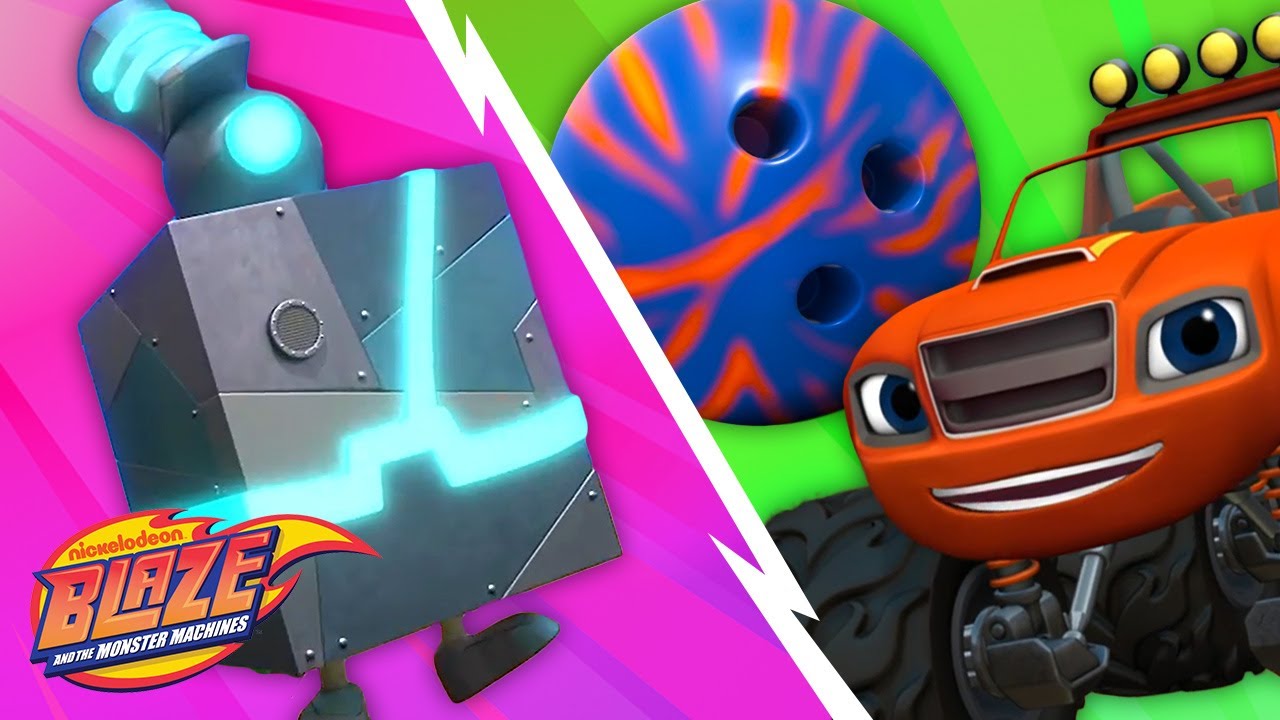 Bowling Blaze vs. Robot Guards! | Blaze and the Monster Machines